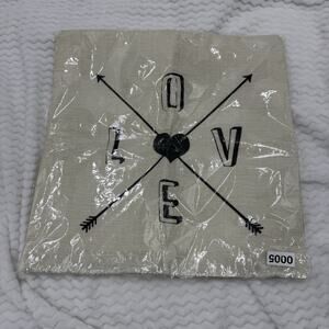 Decorative LOVE Arrows Heart L-O-V-E Burlap Pillow Cover 18x18" *US SELLER
